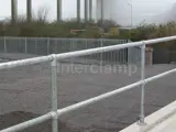 pedestrian safety barrier and handrails at a construction site