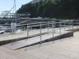 DDA disabled ramp access with handrails for support on a marina
