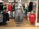 Handrails for clothing with mesh panel on the end