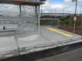 bus stop handrail system fitted for pedestrians using Interclamp handrails and tube clamp fittings