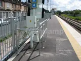 Safety barrier placed on railway station platform 